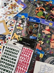 Mixed Lot of Stickers Tickets Guides . Stickopotamus, Disney, Paper Stuff Etc