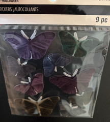RECOLLECTIONS HALLOWEEN DIMENSIONAL STICKERS 9 PC EMBELLISHMENTS BUTTERFLY MOTH