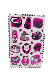 Vintage American Greetings Sticker World Animals Cartoon Pink Black 2 Sheets New