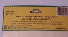 Vintage Cabbage Patch Kids Puffy Stick-Ons 1983 NEW SEALED
