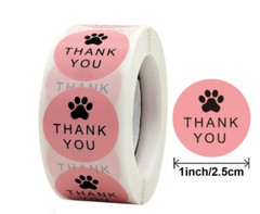 40 DOG PAW STICKERS ENVELOPE SEALS LABELS STICKERS 1″ ROUND FAST SHIPPING