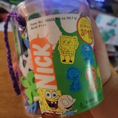 vintage Nickelodeon 3D foam stickers SpongeBob Arnold Fairy Oddparents 2004