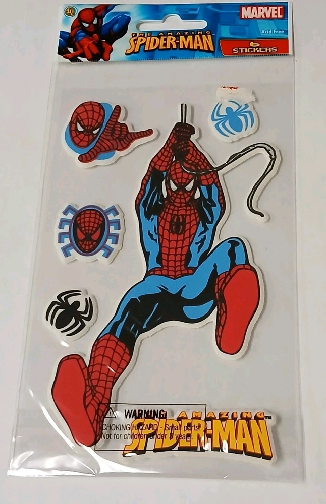 New 2007 Sandylion MARVEL THE AMAZING SPIDER-MAN puffy Stickers HTF RARE