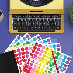2016 PCS Colored Shape Stickers 10 Colors 6 Shape Dot Stickers Color Coding L…