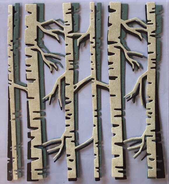 BARE TREE Die-Cuts(3pc)4”x 4-3/4” Birch Trees•Trunk•Branches•Forest•Nature•Wood•