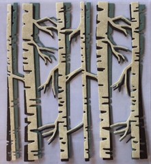 BARE TREE Die-Cuts(3pc)4”x 4-3/4” Birch Trees•Trunk•Branches•Forest•Nature•Wood•