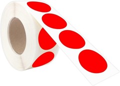 Color-Coding Dot Stickers – Bright Red, 1000 Pack