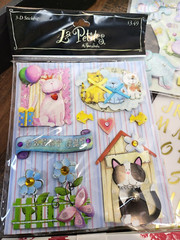 Scrap Book Album Misc Lot 3D Flower Stickers Paper Frames Card Stock Journaling