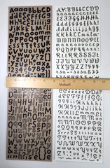 12 Alphabet Letter Fonts Rub On Sheets White Brown Black Scrapbooking Crafts