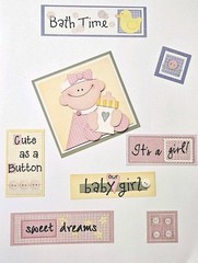 Set of 2 Pebbles Baby Girl Cardstock Stickers Our Baby Girl #2 Sampler SnipIts