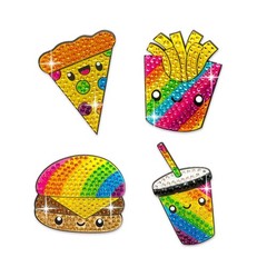 Rhinestone Food-Themed Stickers – I’m Hungry! Sparkly 2” x 2” for Laptops, Scrap