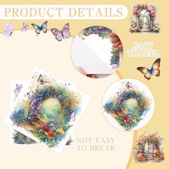 Fairy Garden Rub on Transfer for Crafts: 16 Pcs Secret Garden Flower Rub on Tran