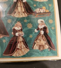 NEW Hallmark CHRISTMAS BARBIE VINTAGE RED DRESS 24 Stickers 4 Sheets Pack