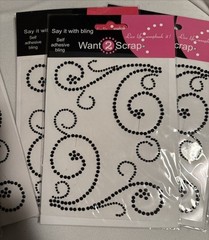 Want 2 Scrap Lot of Swirls of Rhinestones and Pearls Lot Brand New