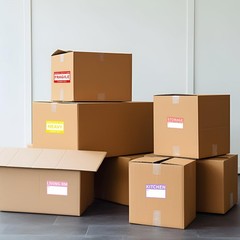 2” x 3’’ Removable Home Moving Box Packing Labels for 1/2/3/4 Bedroom Rooms