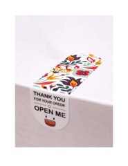 100PCS Flower Print Gift Sticker Cute Thank You For Your Order Gift Box Seal
