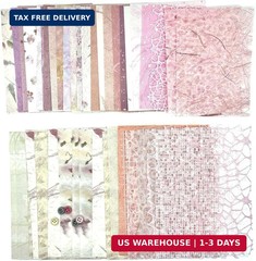 Textured Scrapbook Paper Mesh Fabric – Junk Journal Supplies Assorted Set 51 She