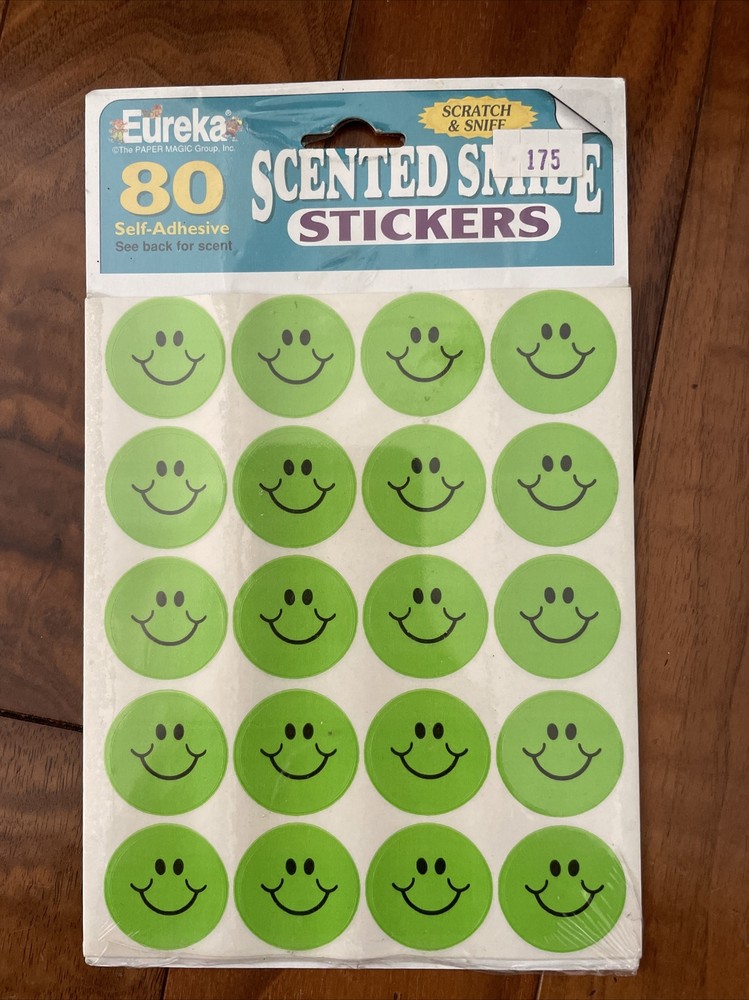 EUREKA Scented Smiles Scratch & Sniff Stickers Pack: Lime Scented Vintage 1980s