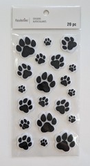 Black & White Paw Prints Dog Cat Pets Animals Scrapbook Stickers Recollections