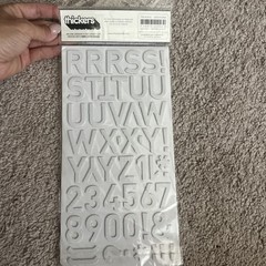 American Crafts Thickers Fabric White Stickers