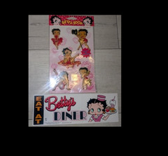 VTG NOS Y2K Pkg of Betty Boop 3D Stickers & Eat At Betty’s Diner Bumper Sticker