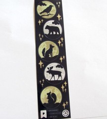 Pipsticks Moon Shadows Collector Sticker Sheet Discontinued Wolf Crow Bear Moose