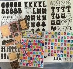SCRAPBOOKING Lot Stickers Alphabet Letters Numbers Glitter 12pks 7 New