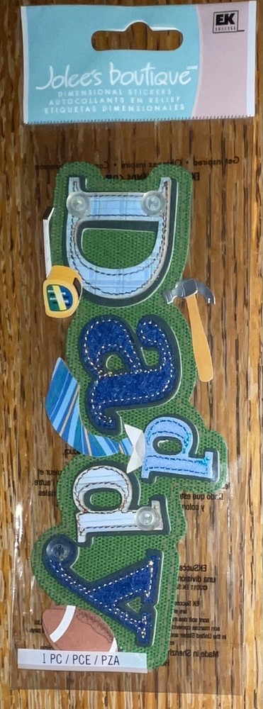 Jolees Daddy Title Happy Fathers Day #1 Dad Handy Man Tools Scrapbook Stickers