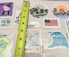 Vintage Sticker Decal Lot Rare Weiner Dog NY Boston Groovy Tiger NY Boston NH