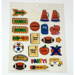 Vtg Calendar Planner Stickers Perk Ups School Sports Pep Rally Game 65 TOTAL