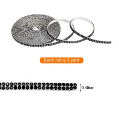 0.2 Inch Self Adhesive Rhinestone Strips 3 Yard for Crafts,Black