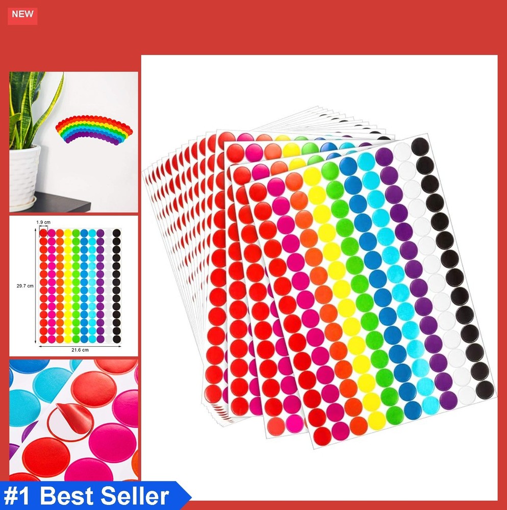 Round Dot Stickers 3/4 Inch 2800 Pack Multicolor Circle Coding Labels for