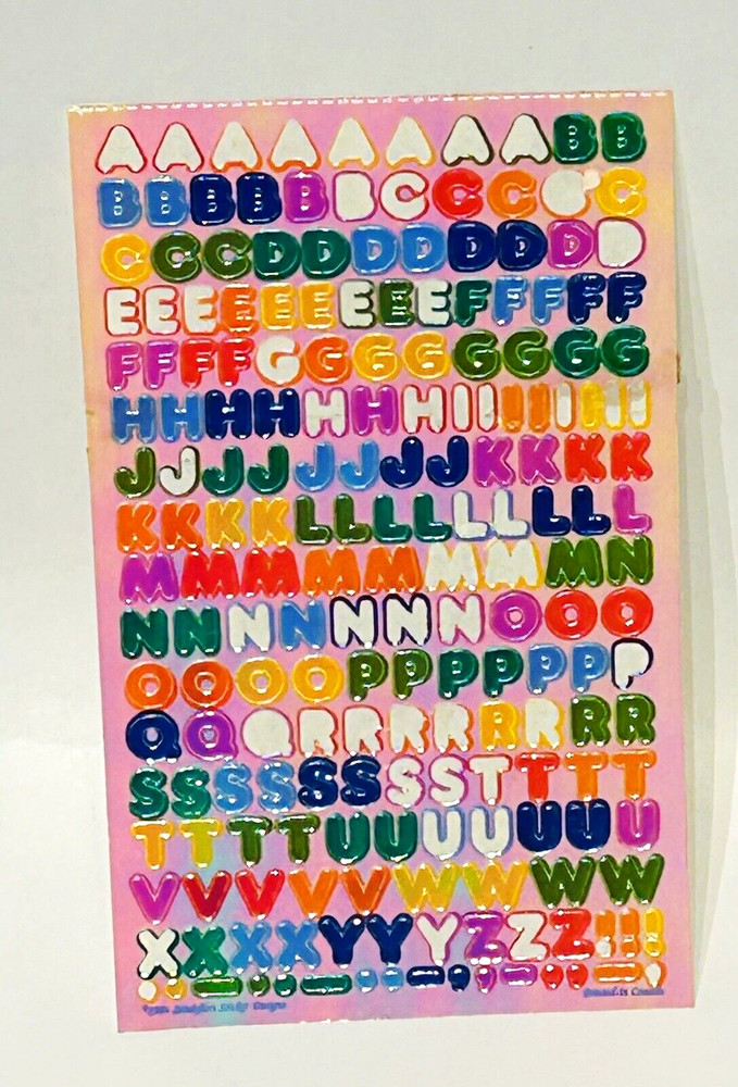 Vintage 1980’s Sandylion Stickers – Mother of Pearl Letters Sticker Sheet