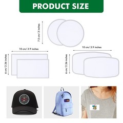 Willbond 120 Pieces Sublimation Iron-On Patches 3 Shapes Blank Fabric Hat