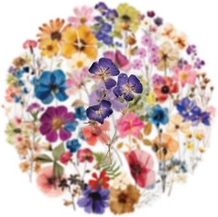 50Pcs Transparent Flora Scrapbook Stickers Pack, Vintage Aesthetic Flowers St…
