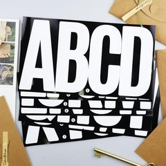 6 Inch Large White Letters Stickers, 76 Pieces Self Adhesive Alphabet