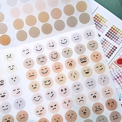 8 Sheets Round Dot Emoji Small Circle Label Coloured Sticky Labels