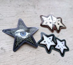 Haunted Active Spirit Halloween Creepy Witch Eye Stars Sticker Lot Of 3 Pc Pcs