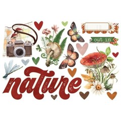SS Page Pieces Vintage Woodland Bits Nature Camera Mushrooms Butterflies