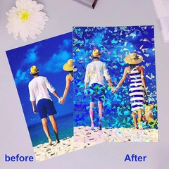 36 Sheets Holographic Sticker Paper Clear Vinyl Rainbow Glitter