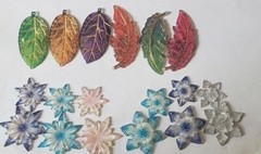 CraftBuddyUS Set of 108 Luxury Acrylic Leaves & Snowflakes in Mixed Colors