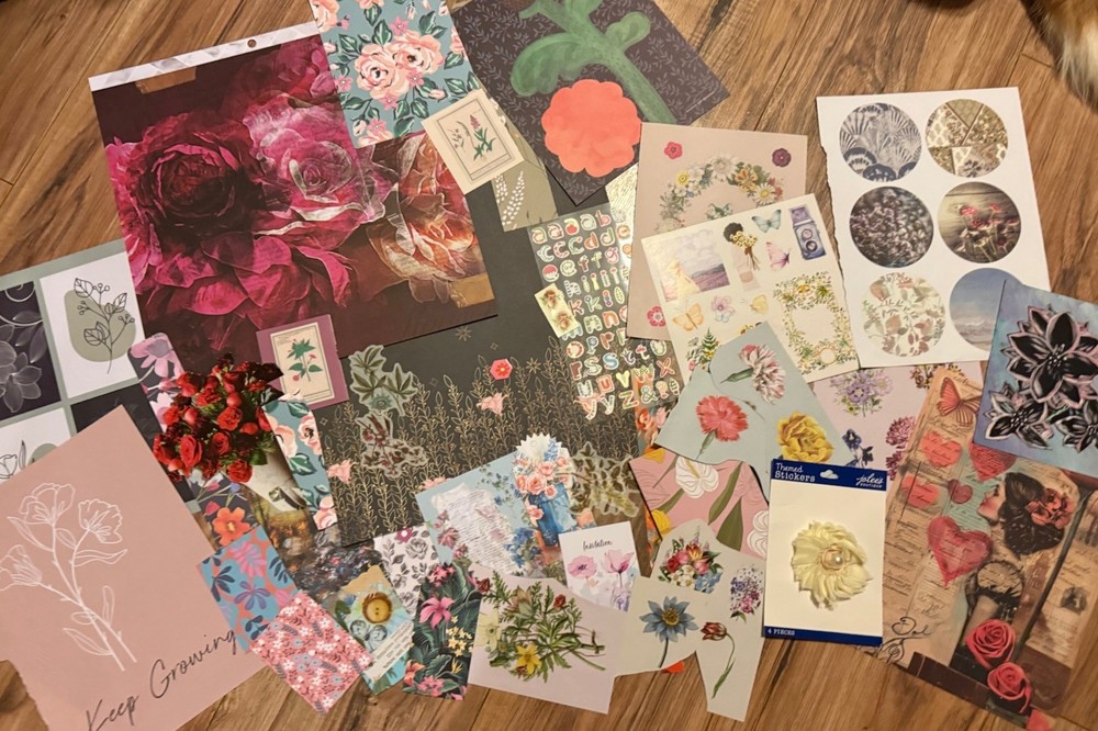 Floral Ephemera 50+ Pieces Vintage Flower Junk Journal Scrapbook Cottagecore Lot