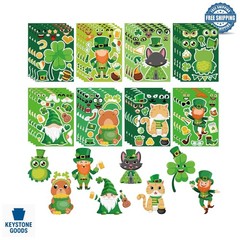 32 Sheets Irish St. Patrick’s Day Stickers Kit for Kids – DIY Art & Party Favors
