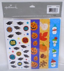Hallmark Stickers Easter Smiley Face Fall Snowman Halloween Valentine St Pat NIP