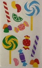 COLORFUL CANDY Stickers(12pc) Mrs.Grossman’s….Lollipops…Jellybeans…Card Making…