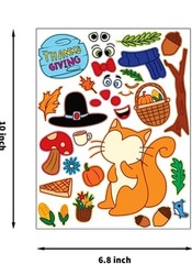 40 PCS Thanksgiving Sticker pages Make-a-face 10 Varieties