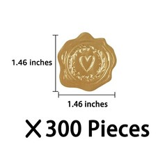300 Pieces Embossed Gold Foil Stickers Gold Stickers with Heart and Garland P…