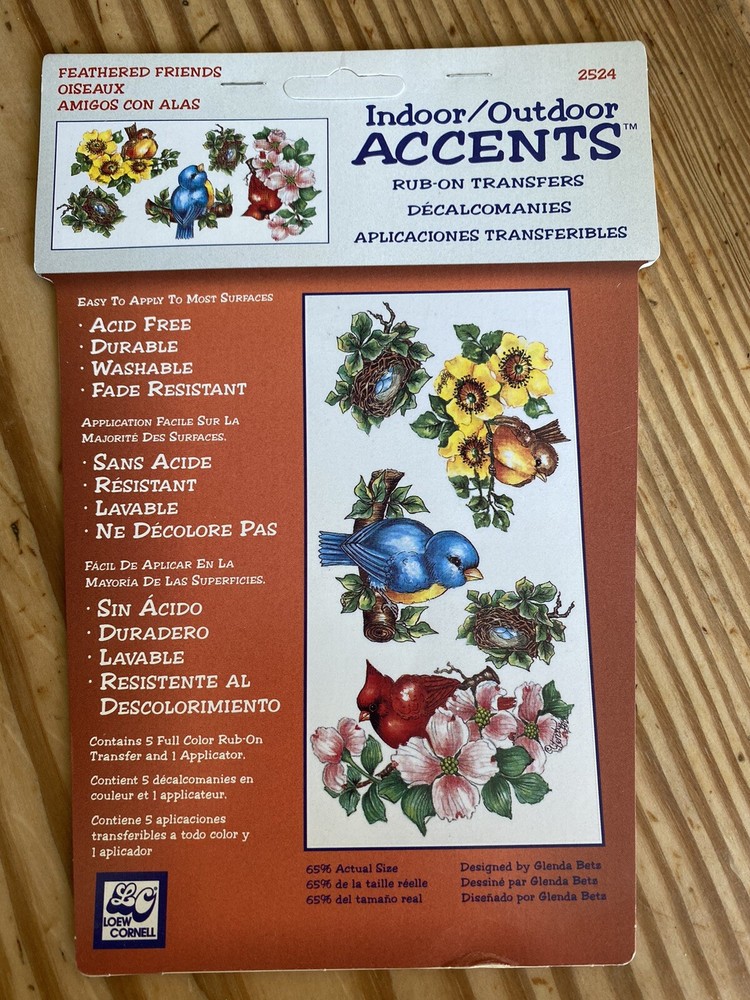 Indoor Outdoor Accents Rub On Transfers Feathered Friends 2524