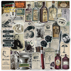 106 Pcs Potion Labels Stickers, Apothecary Sticker Dark Aesthetic Wine Bottle St