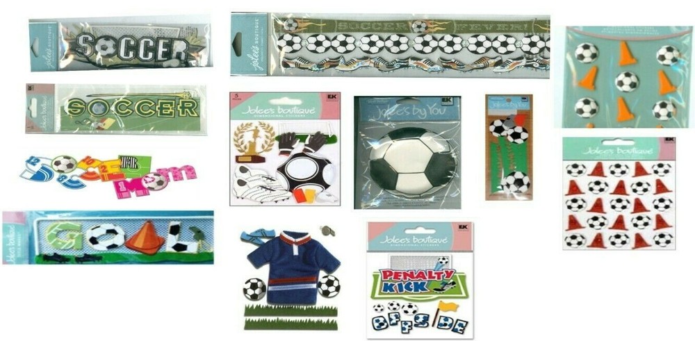 SOCCER Game Team Player Goal Ball Jersey Cones Mom Trophy Border Sticker PICK